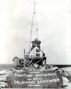 The Delaware Breakwater reporting station creted by the Philadelphia Maritime Exchange