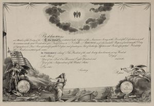 Membership Certificate for the Society of CIncinnatti.
